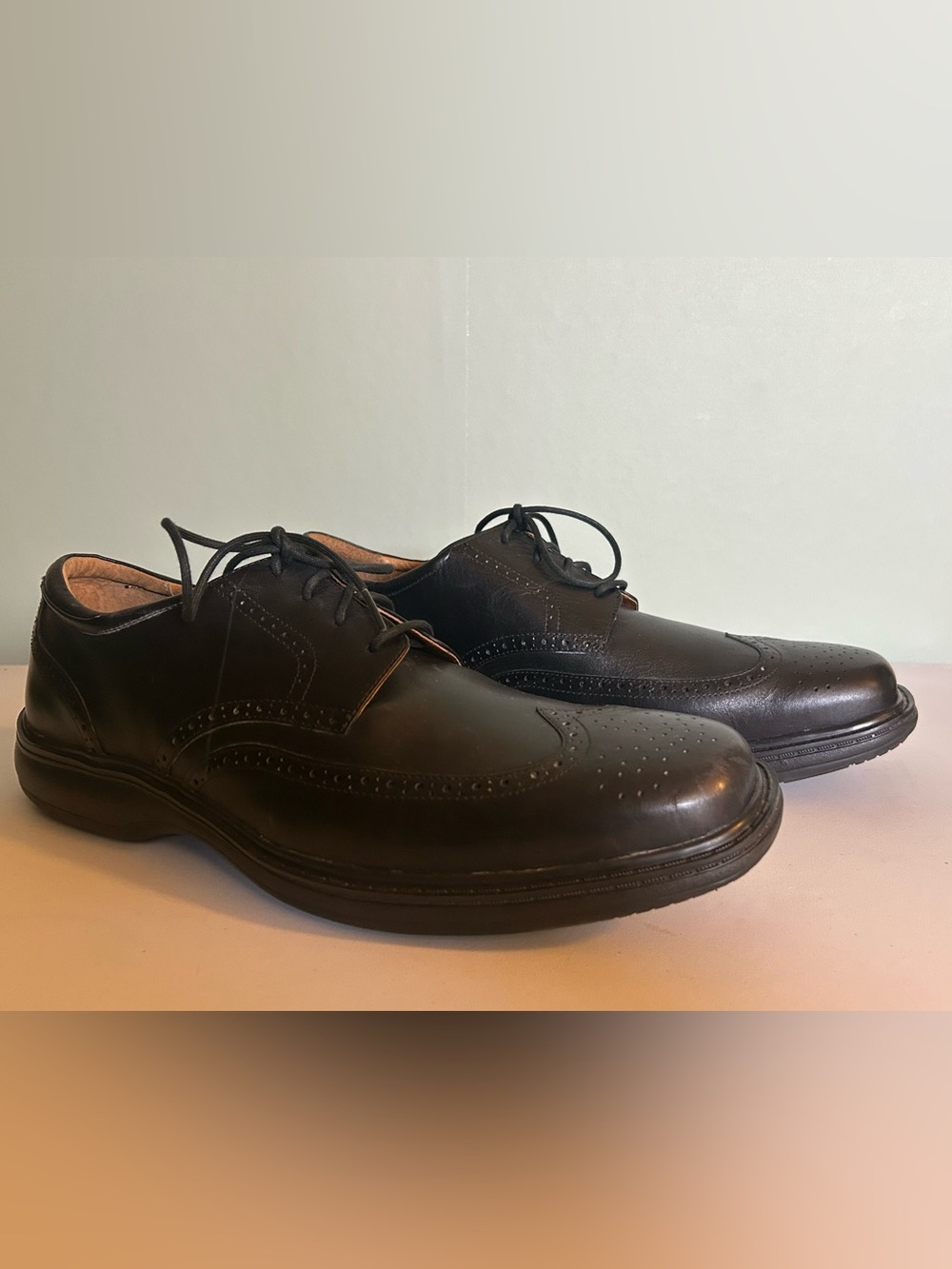 Classic Men's Black Wingtip Oxford Dress Shoes Size 15XW